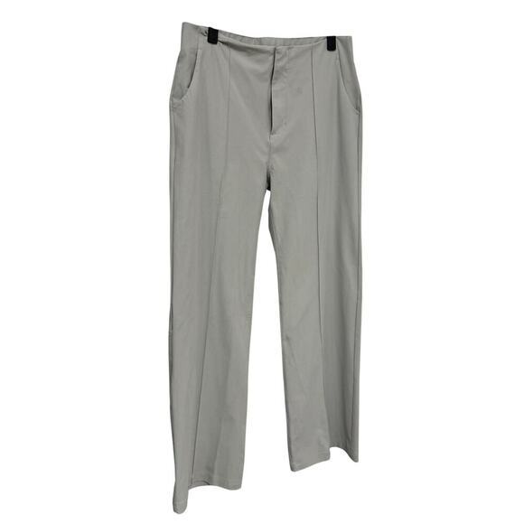 Vuori High Rise Light Gray Wide Leg Trousers